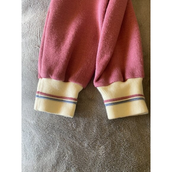 80s Vtg Track & Court Womens Retro Hooded Zip-Up Jacket Acrylic Knit Pink Size S - Picture 11 of 12